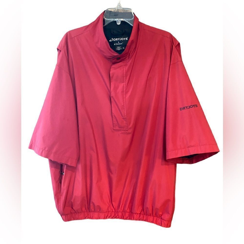 FootJoy XL Red Golf Athletic Athleisure Short Sleeve Collar Pocket Windbreaker